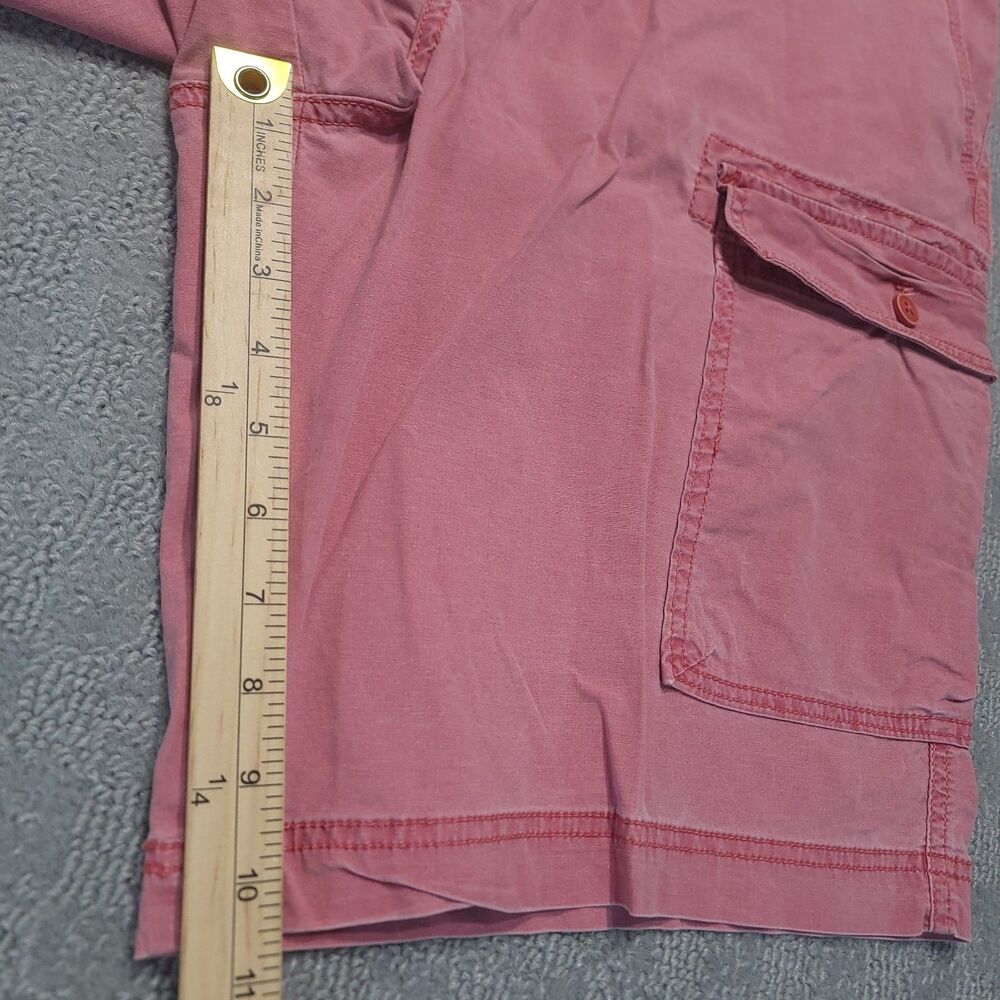 IZOD Saltwater Stretch Mens 38 Cargo Shorts Chino Red 10.5” Inseam - Picture 8 of 14